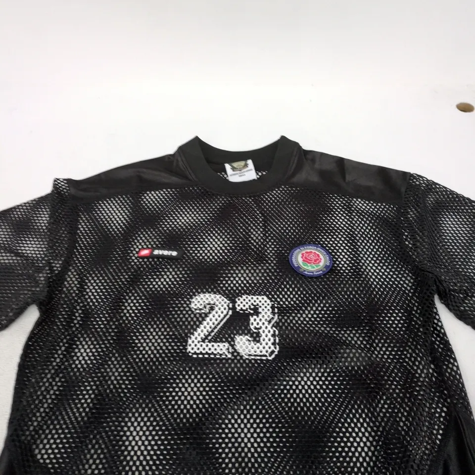AVEREFORZA BLACK MESH FOOTBALL JERSEY – SIZE SMALL, NUMBER 23