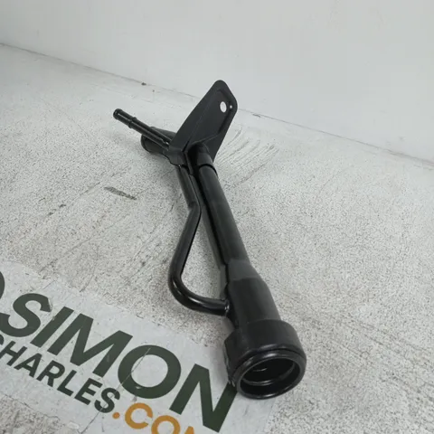 BLACK METAL FUEL TANK FILLER NECK PIPE WITH TUBULAR ARM – VEHICLE COMPONENT 