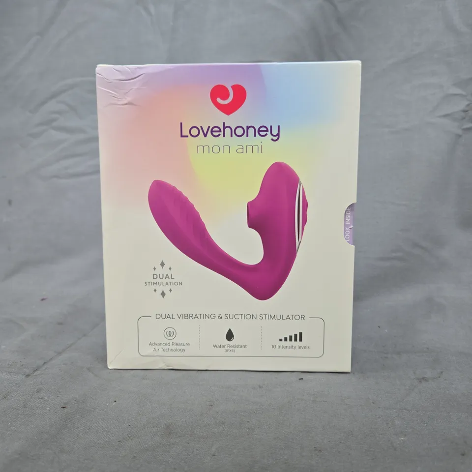 BOXED LOVEHONEY MON AMI DUAL VIBRATING & SUCTION STIMULATOR