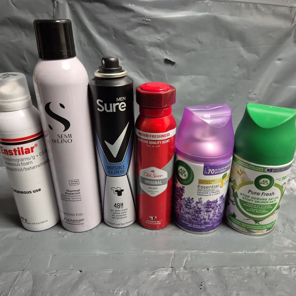 APPROXIMATELY 10 ASSORTED AEROSOLS TO INCLUDE SURE MEN, AIR FRESHNERS AND OLD SPICE 