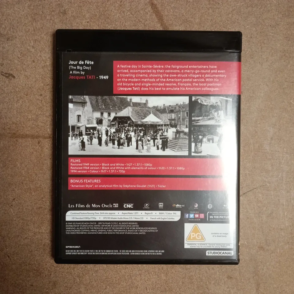 JACQUES TATI "JOUR DE FETE" BLU-RAY DISC FILM