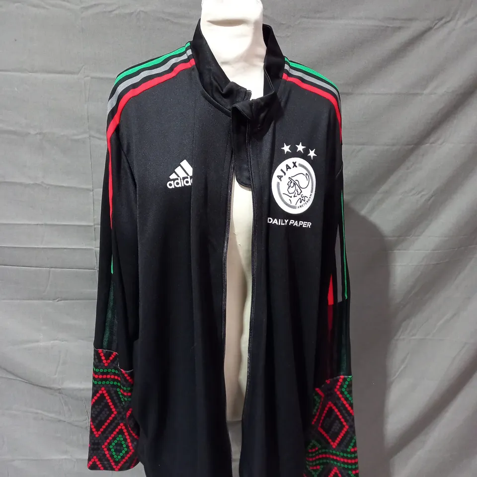 ADIDAS AJAX FOOTBALL CLUB JACKET IN BLACK - 2XL