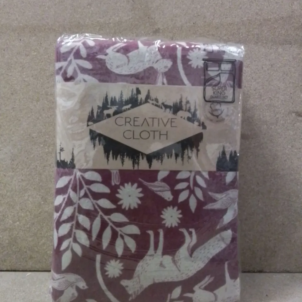 BRAND NEW CREATIVE CLOTH SUPER KING DUVET SET- SKANDI WOODLAND