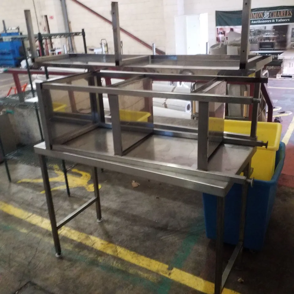 3 ASSORTED STAINLESS STEEL TABLES