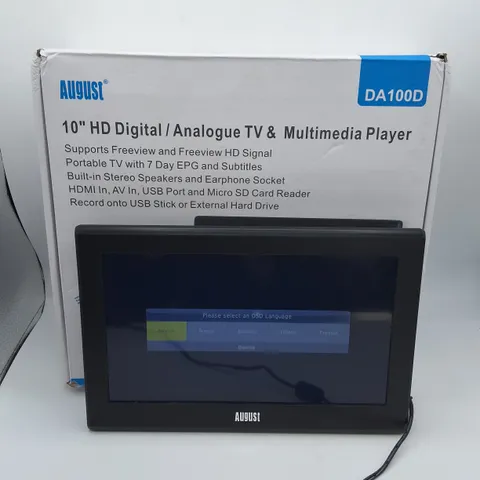 BOXED AUGUST 10" HD DIGITAL ANALOGUE TV & MULTIMEDIA PLAYER