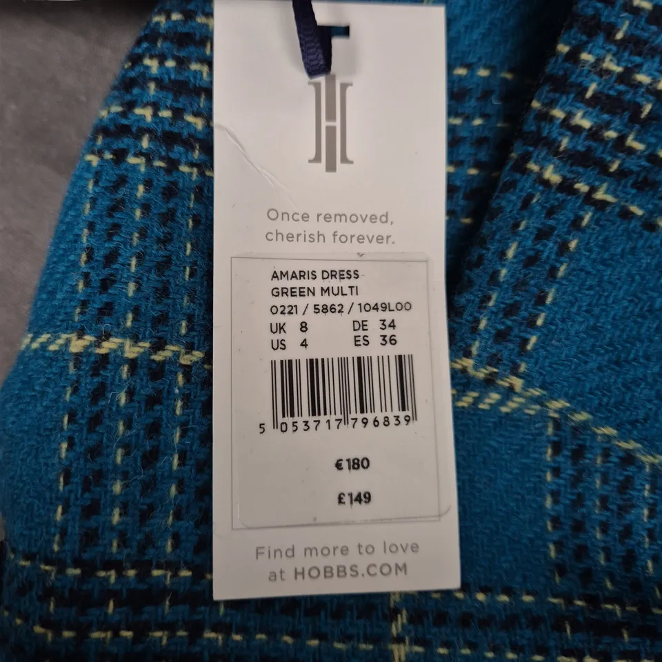 Hobbs Amaris Dress – Green Multi, UK 8 (US 4)