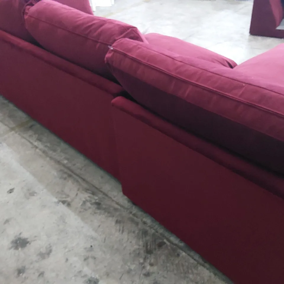 QUALITY BRITISH DESIGNER LOUNGE Co. PALOMINA CHAISE SOFA PLUM PLUSH FABRIC 