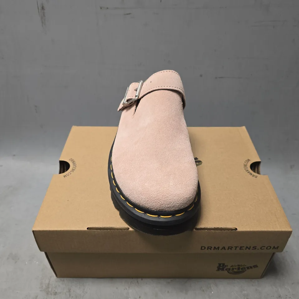 BOXED PAIR OF DR MARTENS ZEBZAG MULES IN POWDER PINK - UK 6