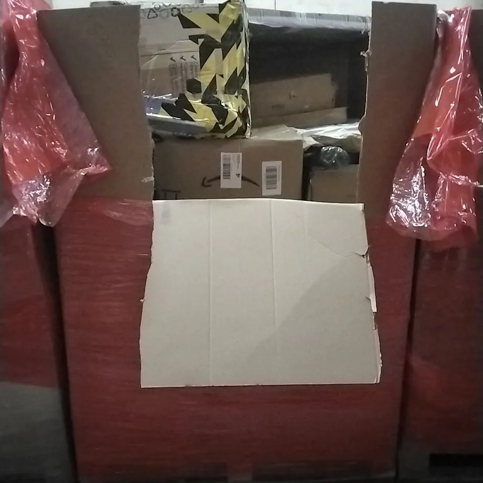 PALLET OF HOUSEHOLD ITEMS TO INCLUDE PULL UP BAR,MUSIC BOXING MACHINE, NAPPIES,ELECTRIC BLANKET AND OTHER ASSORTED ITEMS..L