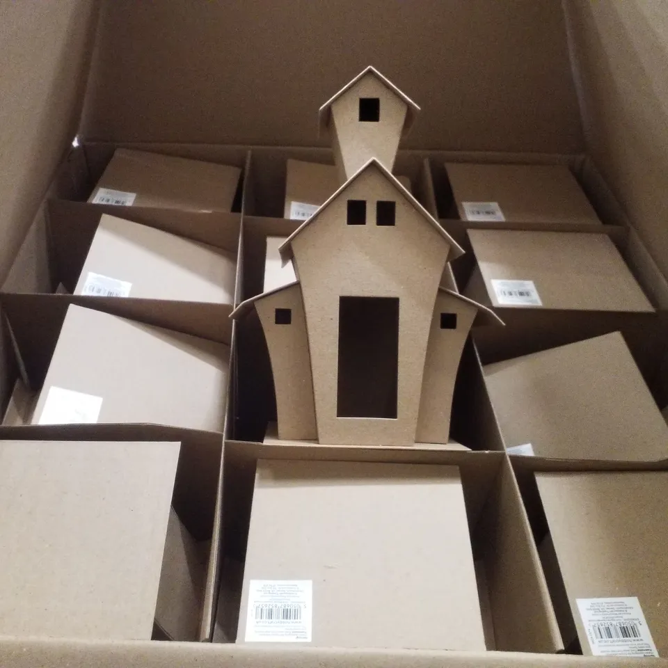 PALLET CONTAINING ASSORTED SEASONAL PRODUCTS & DECORATIONS INCLUDING MACHE HAUNTED HOUSES, HANGING TREE DECORATION & CHRISTMAS TRIVIA CARDS