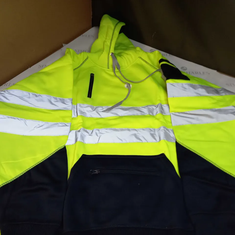 HI-VIS LONG SLEEVE HOODIE - 2XL