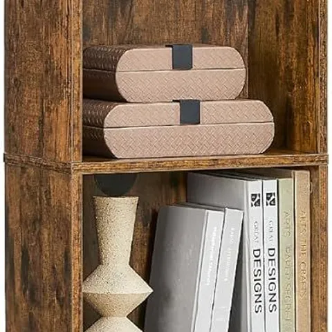 BOXED VASAGLE 6-TIER BOOKSHELF, OPEN STORAGE SHELF, 24×40×178.5CM, RUSTIC BROWN