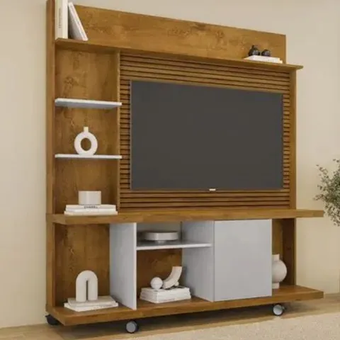 BOXED TRIBESIGNS 55 INCH TV STAND, RUSTIC MEDIA TV CABINET ENTERTAINMENT CENTER, WOOD LOW CONSOLE, RUSTIC BROWN