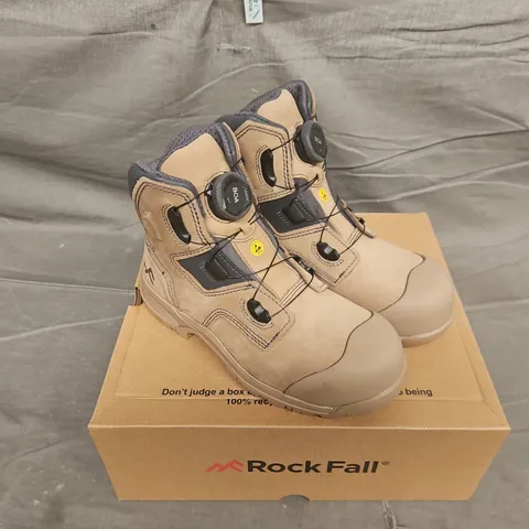 BOXED PAIR OF ROCKFALL HURRICANE STONE ESD BOA WOMENS SAFETY BOOTS - UK 4