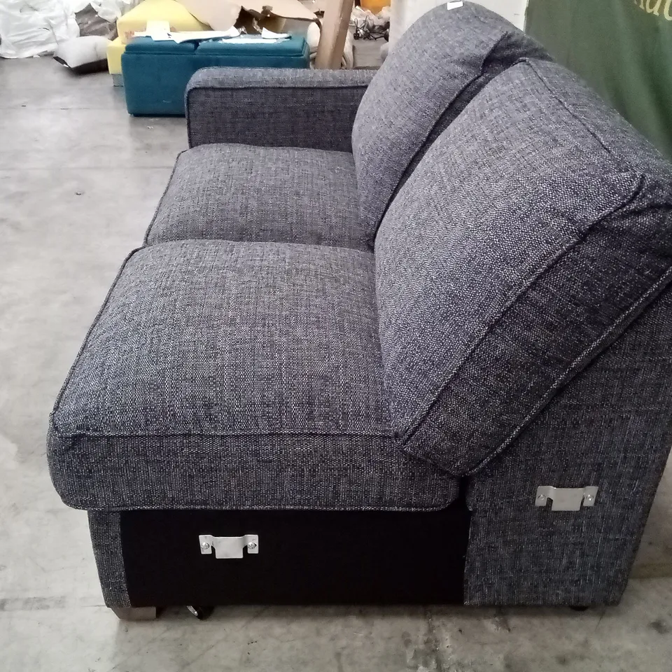 QUALITY DESIGNER CELESTE LHF SINGLE ARM 2 SEATER UNIT WITH STANDARD SOFA BED DARK - FEET BARLEY GRAPHITE SCATTERS GRAPHITE BARLEY SILVER