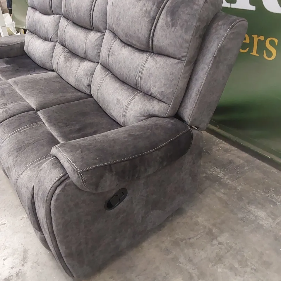 AXANIA 3 SEATER FABRIC UPHOLSTERED MANUAL RECLINER SOFA