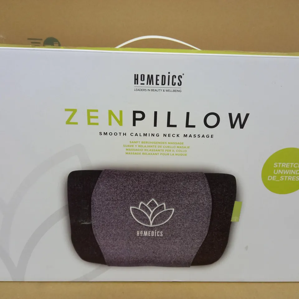 BOXED HOMEDICS ZEN PILLOW SMOOTH CALMING NECK MASSAGE 