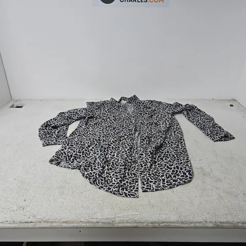 MONSOON WOMEN'S PATTERNED SHIRT - BLUE & WHITE, UK SIZE M