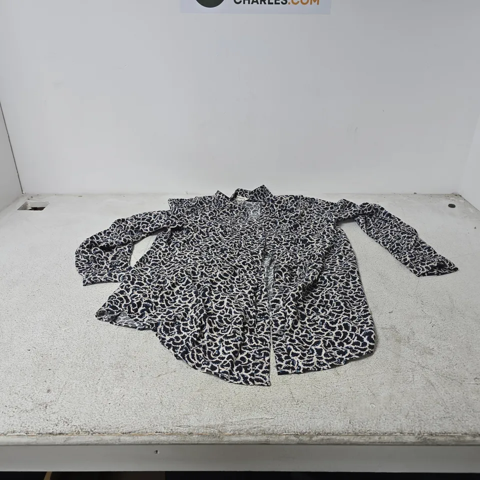 MONSOON WOMEN'S PATTERNED SHIRT - BLUE & WHITE, UK SIZE M