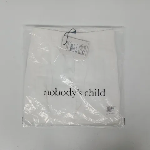 BAGGED NOBODY'S CHILD SILSOE CLEAN SHORTS IN WHITE SIZE UK 8