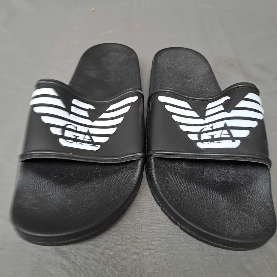 PAIR OF BLACK ARMANI SLIDERS SIZE EU 43 
