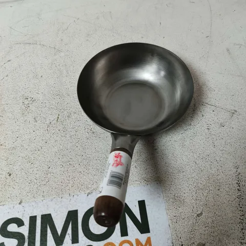 CARBON STEEL 8IN FLAT-BOTTOM WOK WITH WOODEN HANDLE (LONDON WOK MANUFACTURERS)