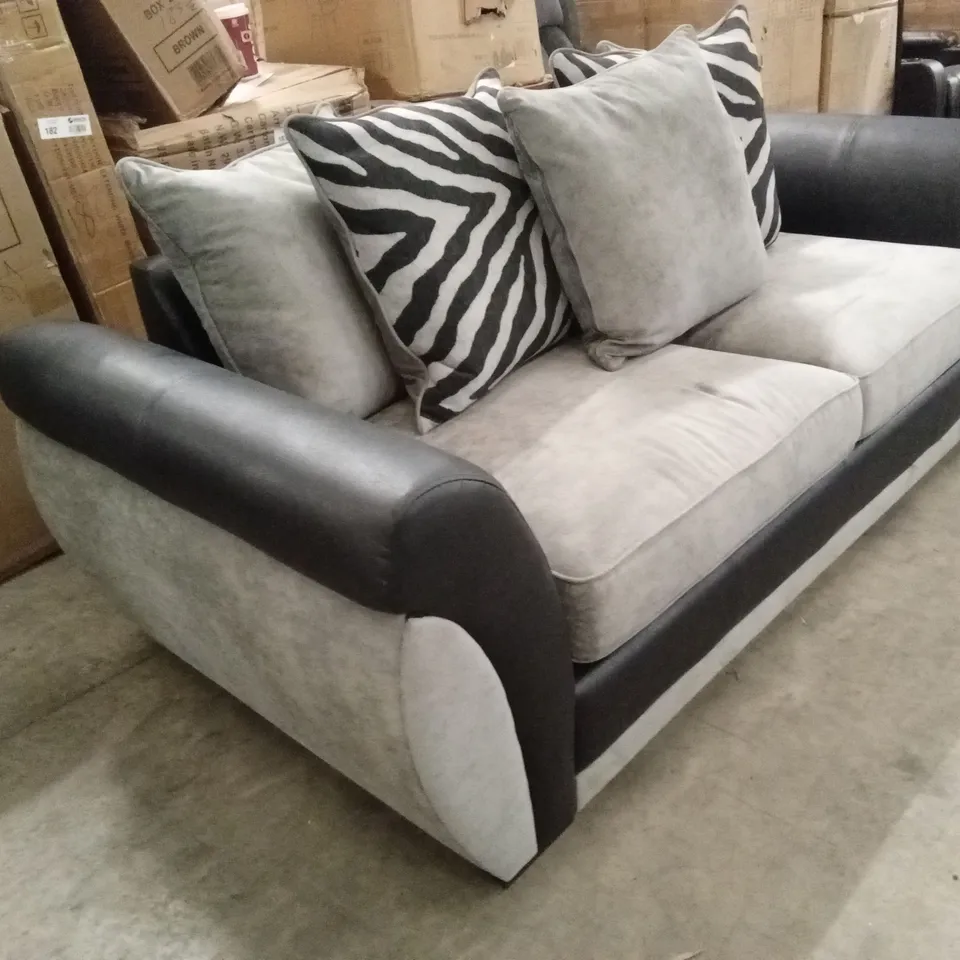 NOVA FABRIC/FAUX LEATHER 3 SEATER SOFA RRP £599