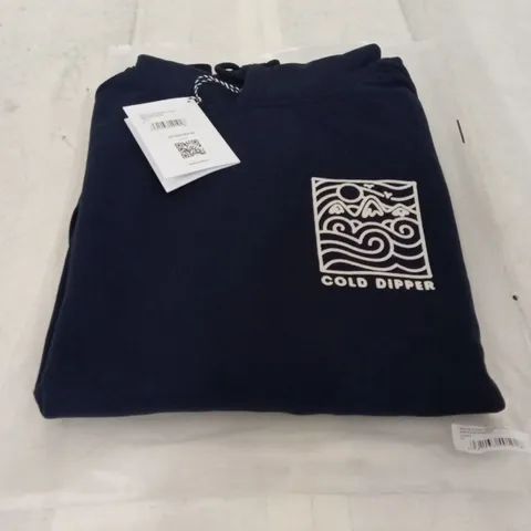 BOX OF APPROXIMATELY 13 X BRAND NEW BRASS MONKEY MENS COLD DIPPER HOODIES - NAVY // SIZE: S