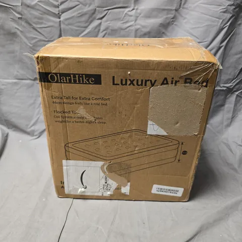 OLARHIKE LUXURY AIR BED – INFLATABLE BED, 190X90X46CM (BOXED)