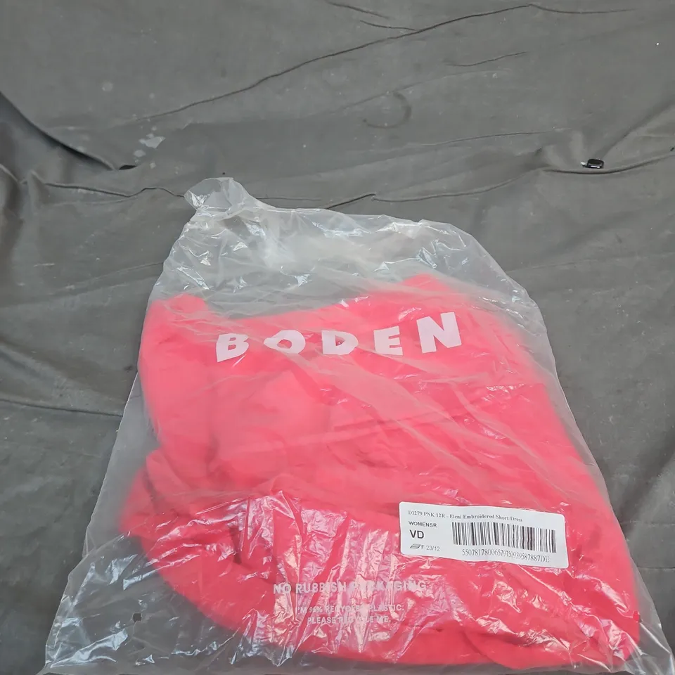 BODEN WOMEN'S EMBROIDERED SHORT DRESS – PINK, UK 12R (D1279 PNK 12R)