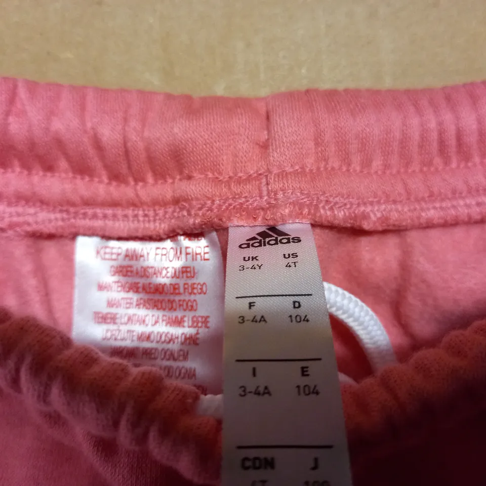 ADIDAS CHILDRENS PINK TRACKSUIT - 3-4 YEARS