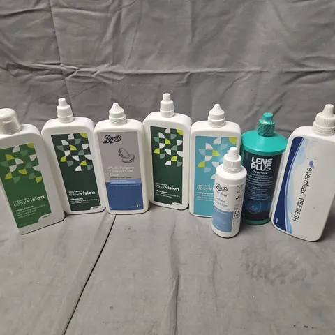 APPROXIMATELY 15 ASSORTED CONTACT LENS SOLUTIONS TO INCLUDE SPECSAVERS EASYVISION, EVERCLEAR REFRESH, LENS PLUS, ETC - COLLECTION ONLY