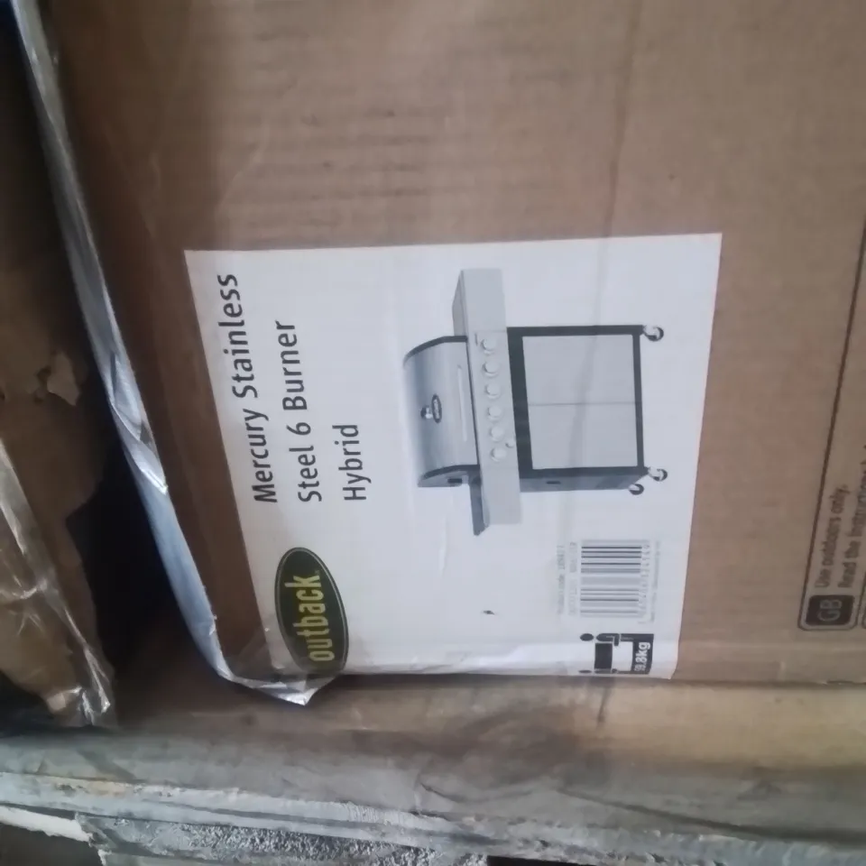 BOXED OUTBACK MERCURY STAINLESS STEEL 6 BURNER HYBRID BBQ