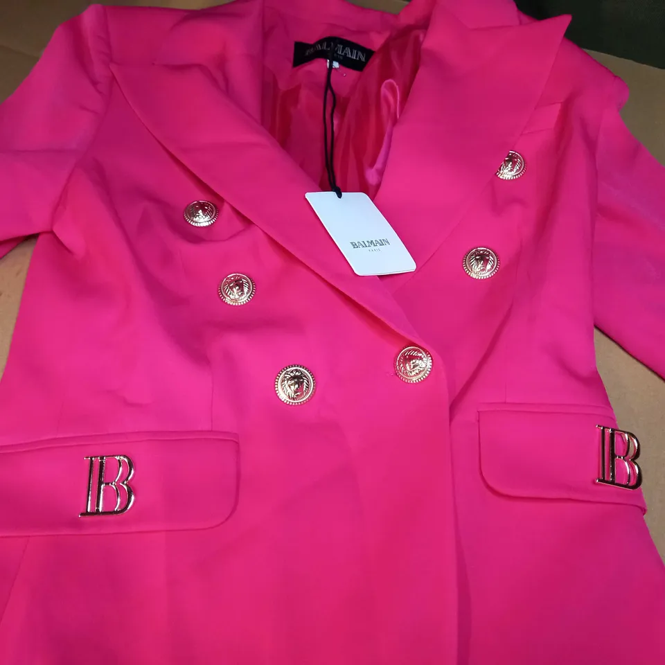 BALMAIN HOT PINK/GOLD BUTTON DETAILED BLAZER/JACKET - LARGE