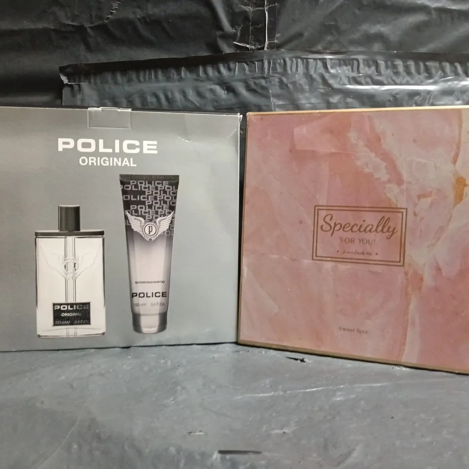 BOX OF APPROXIMATELY 8 ASSORTED BEAUTY ITEMS AND SETS TO INCLUDE POLICE, ETC - COLLECTION ONLY