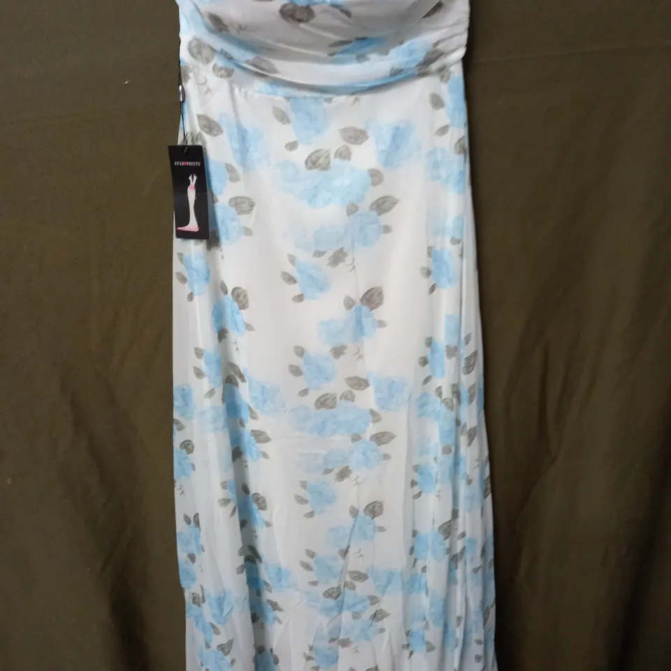 EVER PRETTY BLUE FLORAL DRESS - UK 12