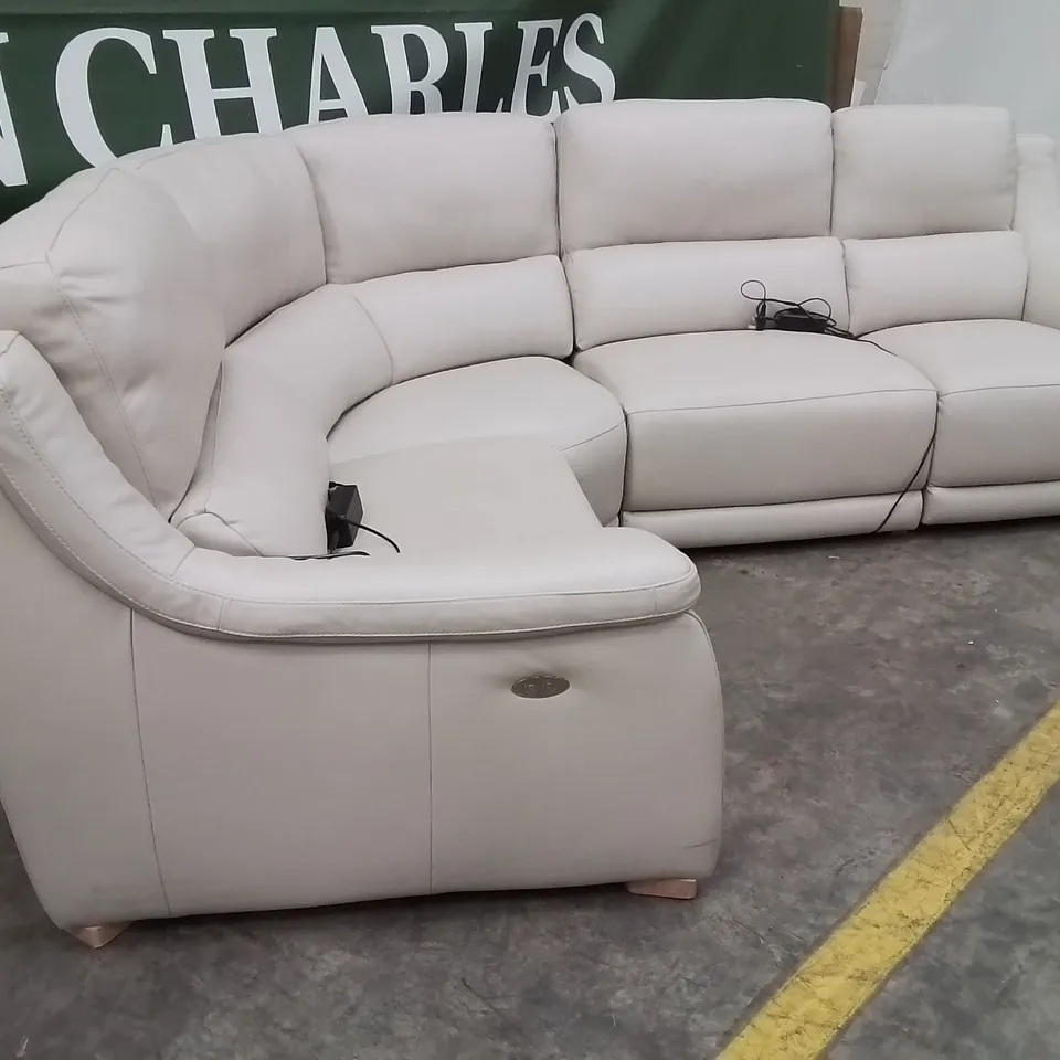 QUALITY DESIGNER ITALIAN MADE DEGANO LEATHER UPHOLSTERED ELECTRIC RECLINING CORNER SOFA