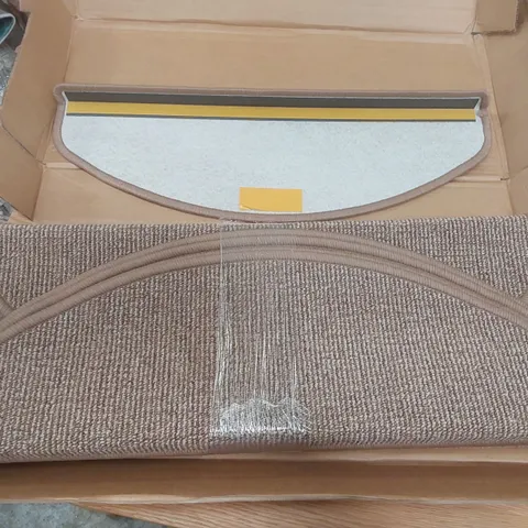 BOX CONTAINING APPROXIMATELY 15x SELF-ADHESIVE CARPET STAIR TREAD