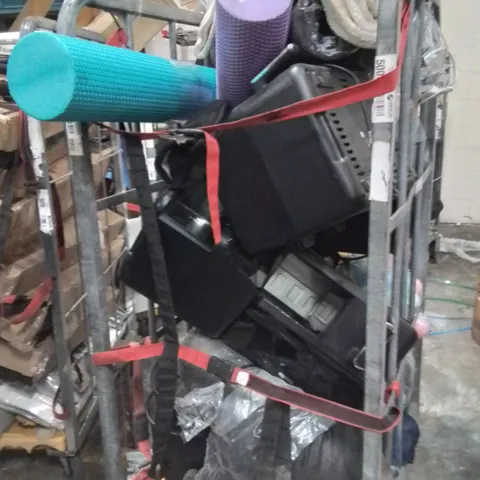 CAGE OF ASSORTED HOUSEHOLD GOODS AND PRODUCTS TO INCLUDE;AIR FRYERS,ELECTRIC BLANKET,DOG BED,YOGA MATS 