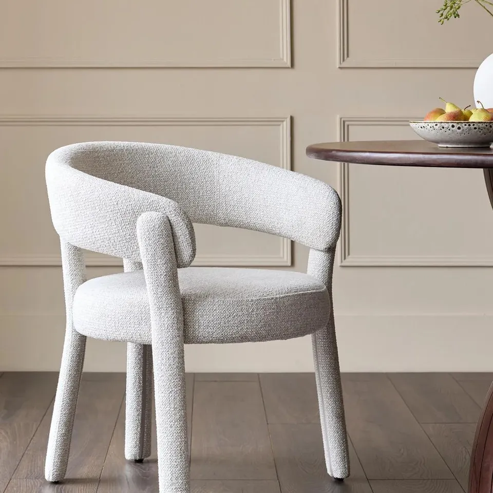 BOXED DANETTI ANYA NATURAL FABRIC DINING CHAIR