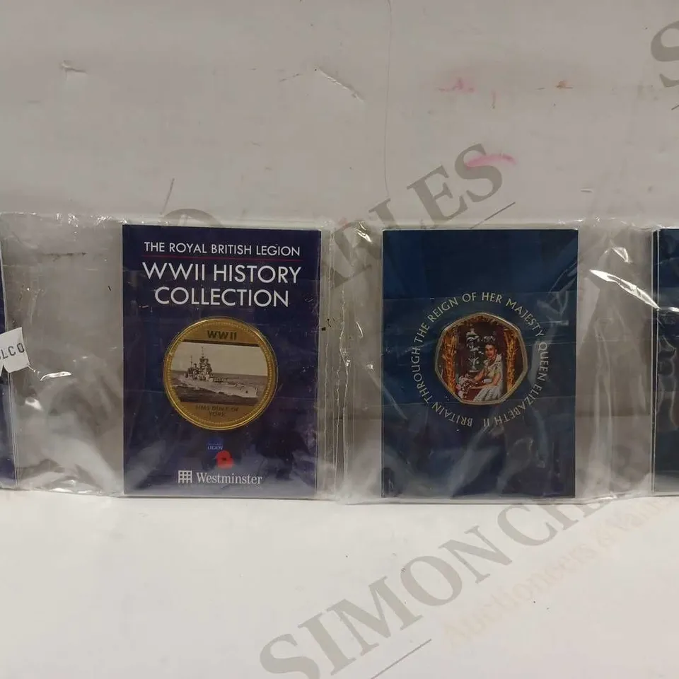 12 X PACKS TO CONTAIN AN ASSORTMENT OF COMMEMORATIVE COINS - APPROX 2-4 COINS PER PACK 