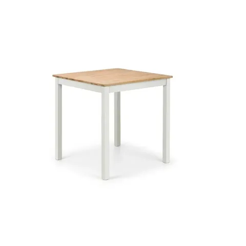 BOXED CARMEL SOLID WOOD DINING TABLE - WHITE + OAK (1 BOX)