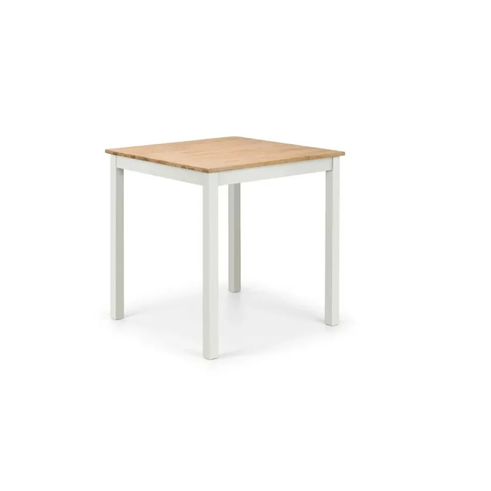 BOXED CARMEL SOLID WOOD DINING TABLE - WHITE + OAK (1 BOX)