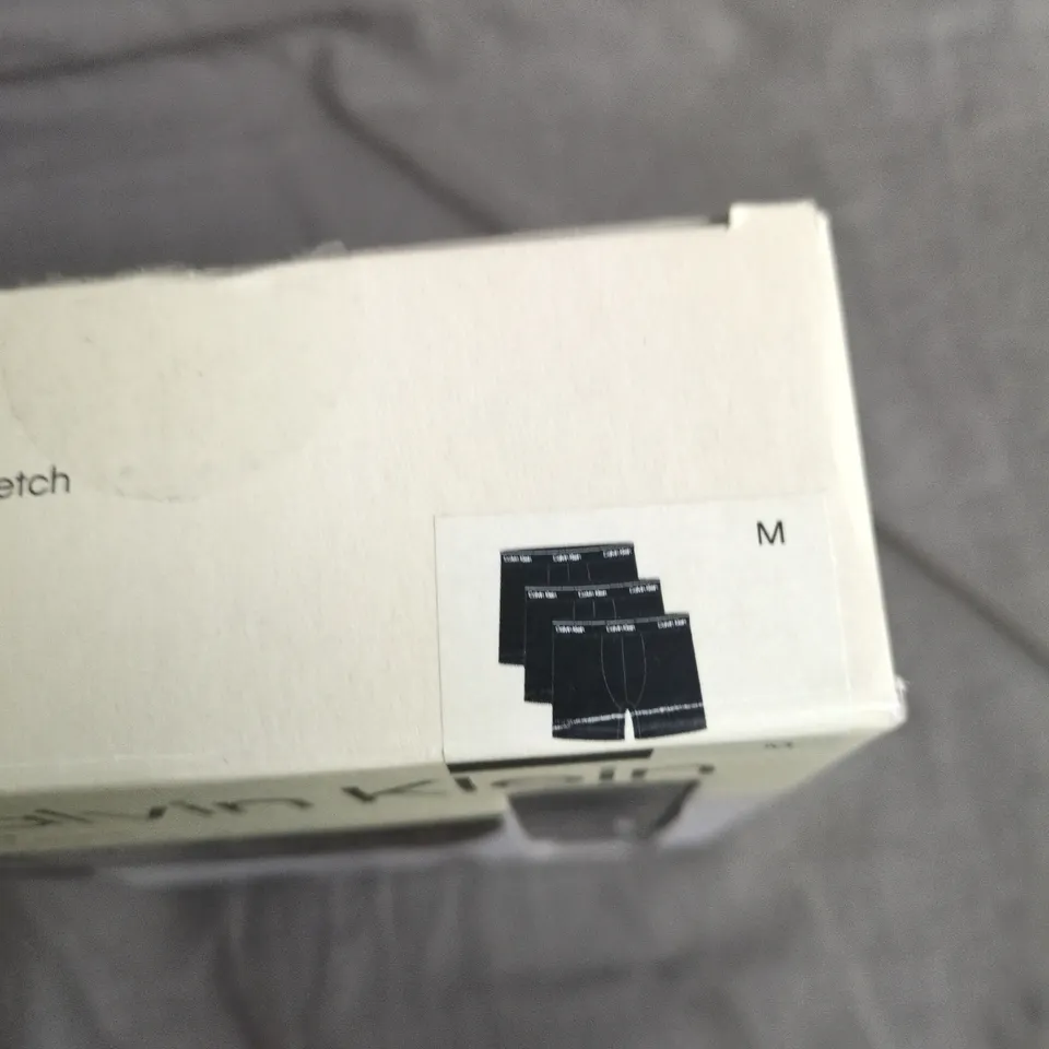 CALVIN KLEIN ICON COTTON STRETCH BOXER BRIEFS – 3 PACK, SIZE M