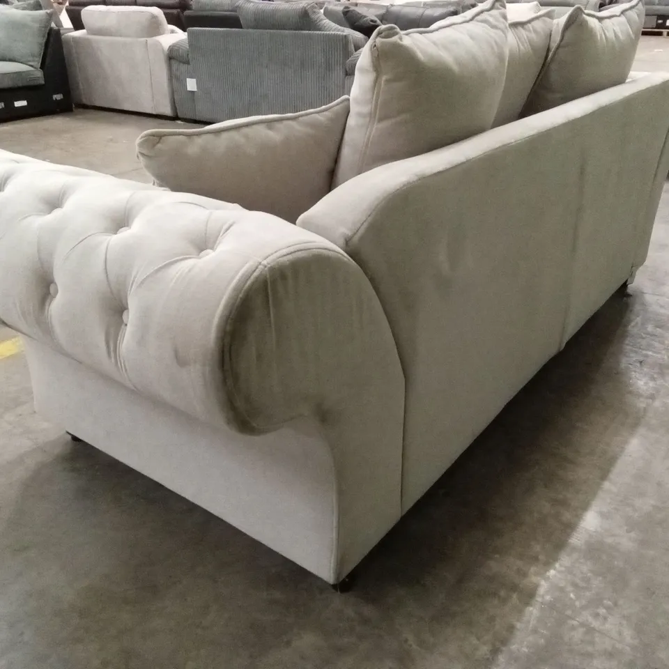 WINDSOR 3 SEATER FABRIC SCATTER BACK SOFA - NATURAL RRP £949