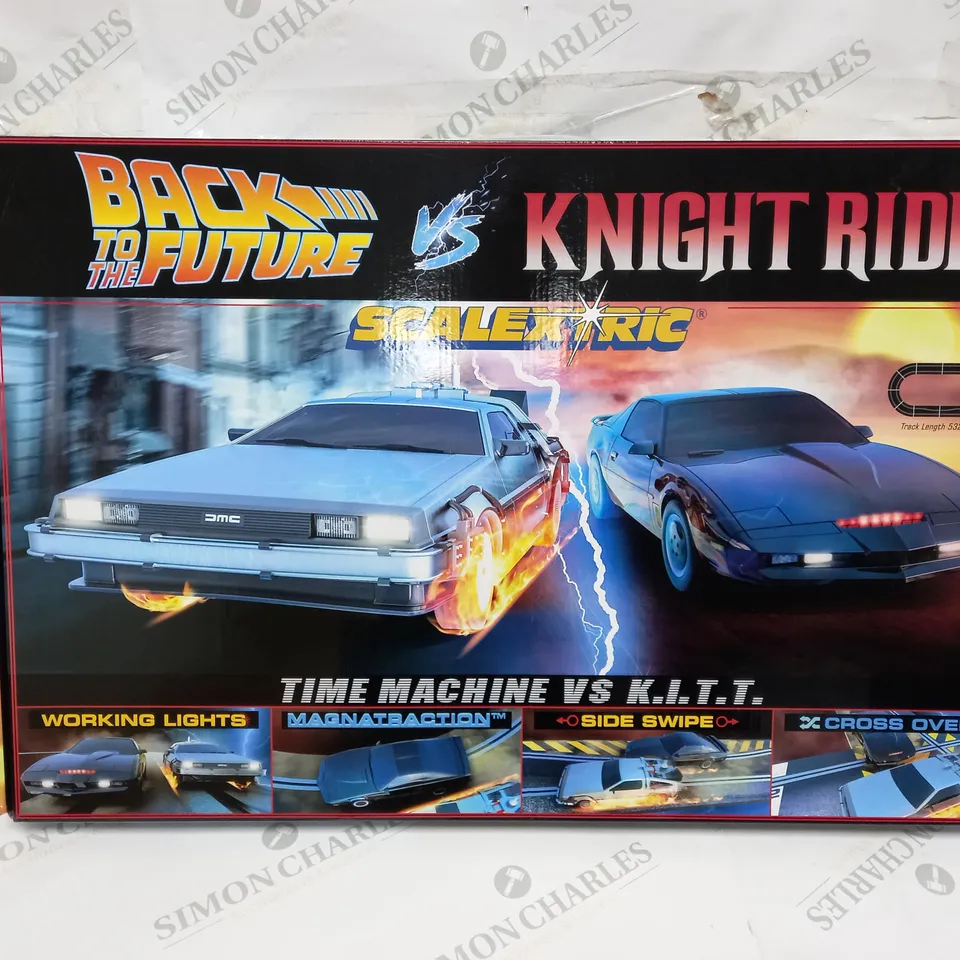 BOXED SCALEXTRIC BACK TO THE FUTURE VS KNIGHT RIDER