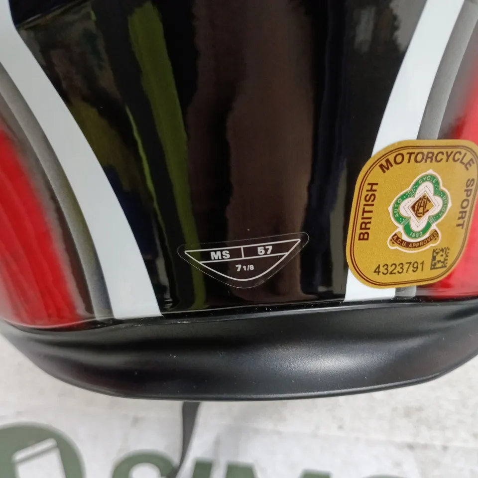 AGV FULL-FACE MOTORCYCLE HELMET – RED/BLACK/WHITE GRAPHIC MS 57 7 1/8