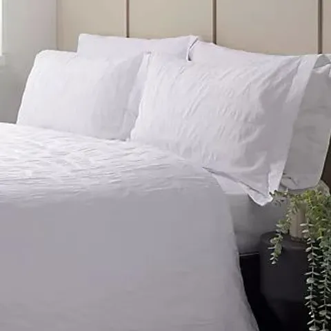 K BY KELLY HOPPEN 100% COTTON MATELASSE JACQUARD 6 PIECE DUVET SET WHITE SUPER KING