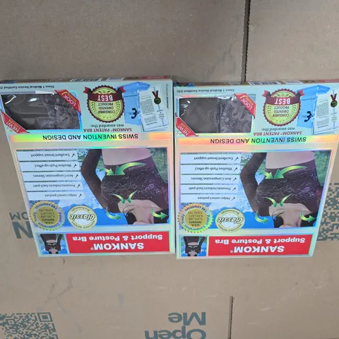 SANKOM SUPPORT & POSTURE BRA  BROWN LACE – WOMEN'S, SIZE M, PACK OF 2