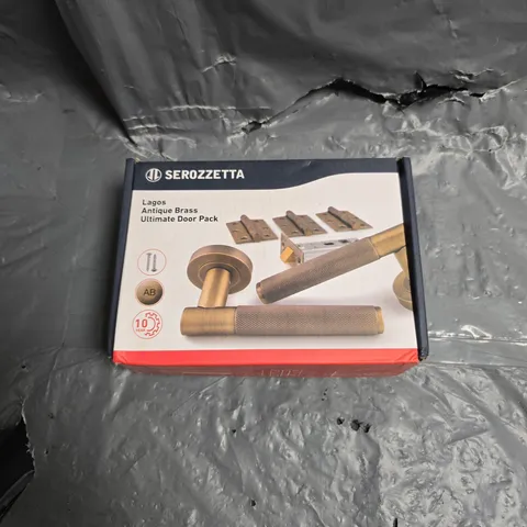 BOXED SEROZZETTA LAGOS ULTIMATE DOOR PACK IN ANTIQUE BRASS